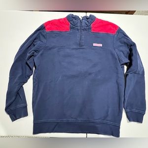 Dark Blue Vineyard Vines Shep Shirt Size S Red Corduroy Shoulders